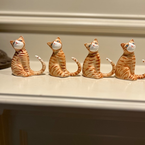 Vintage Bone China Orange Tabby Cat Napkin Rings - Picture 2 of 9